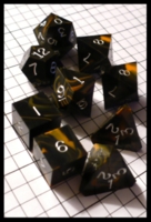 Dice : Dice - Dice Sets - Gamescience Precision Black and Gold with Silver Numerals Discontinued Color - Dec 2010